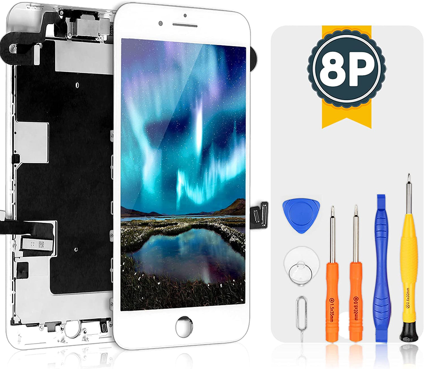 bokman for iPhone 8 Plus White Screen Replacement Parts Full Display Assembly