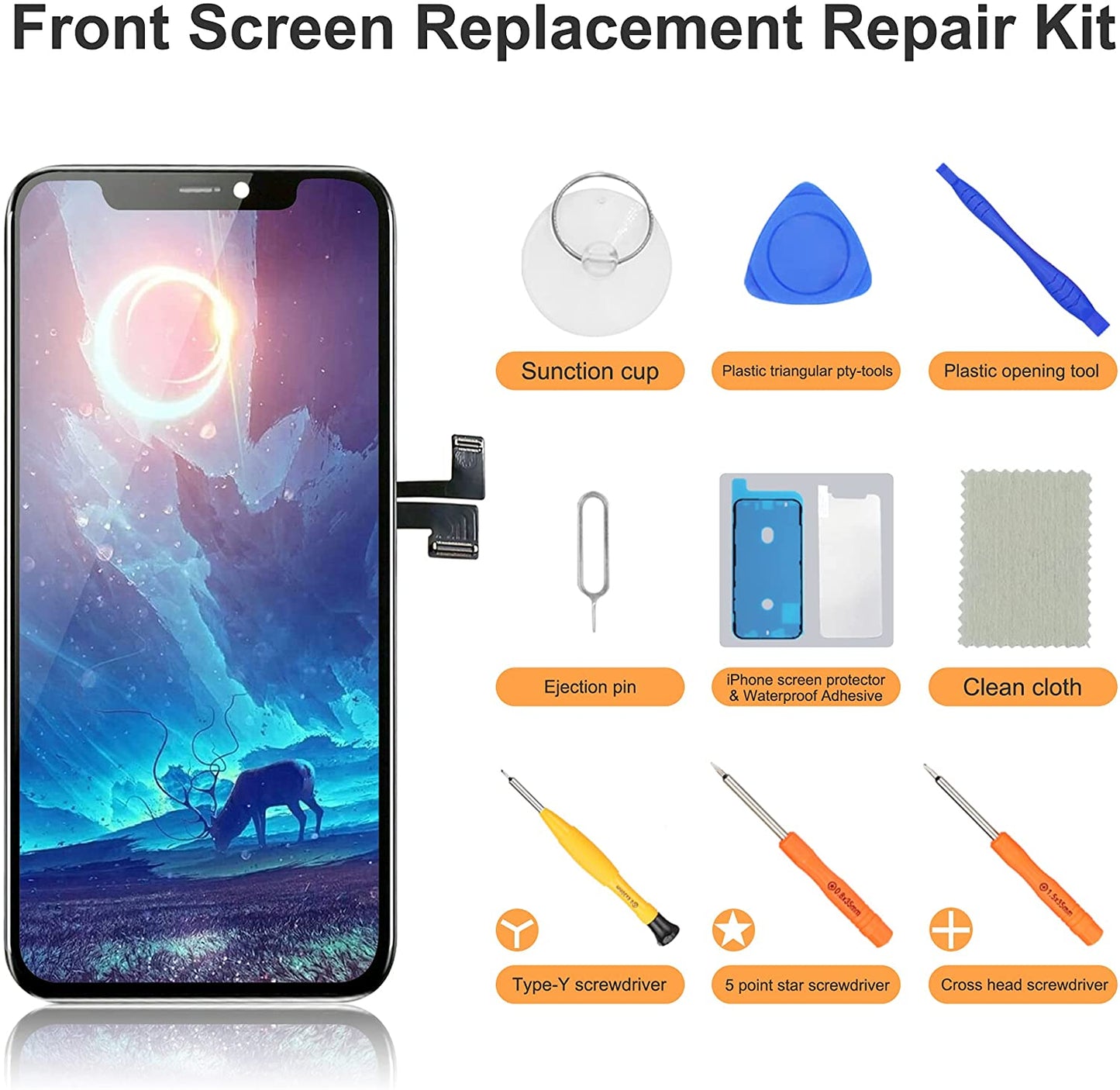 bokman for iPhone 11 Pro Black LCD Screen Replacement Parts Display Assembly Front Panel