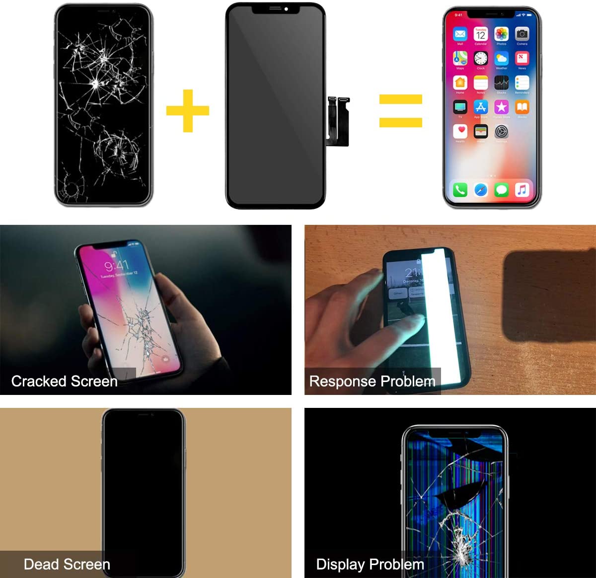 bokman for iPhone XR Black LCD Screen Replacement Parts Display Assembly