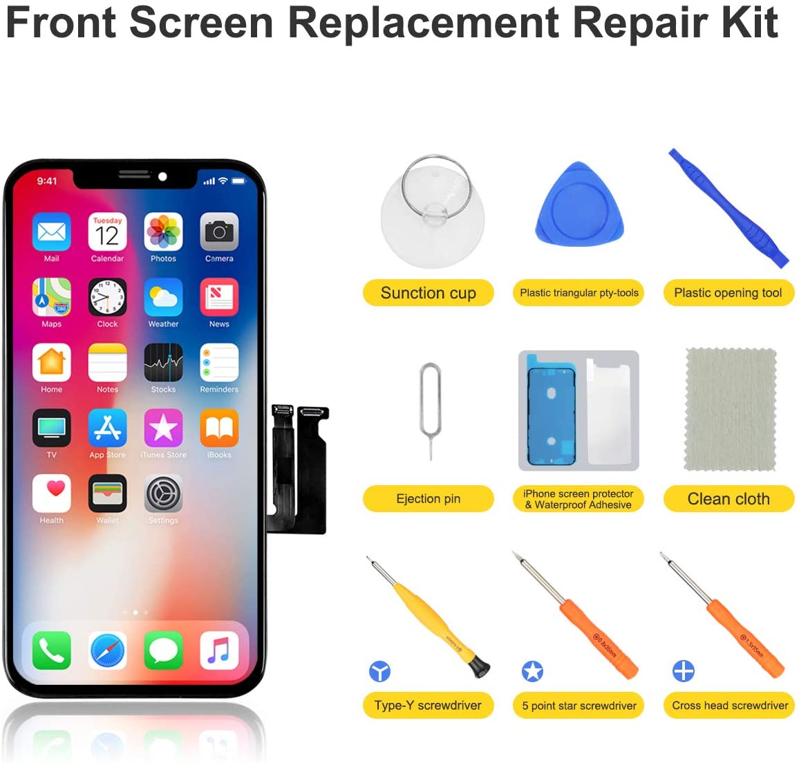 bokman for iPhone XR Black LCD Screen Replacement Parts Display Assembly