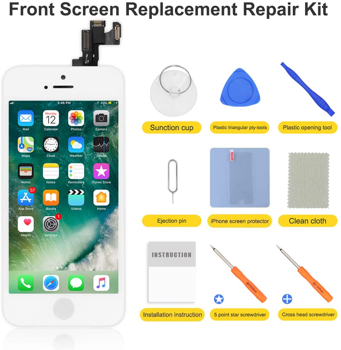 bokman for iPhone 5s/SE White Screen Replacement Parts Full Display Assembly
