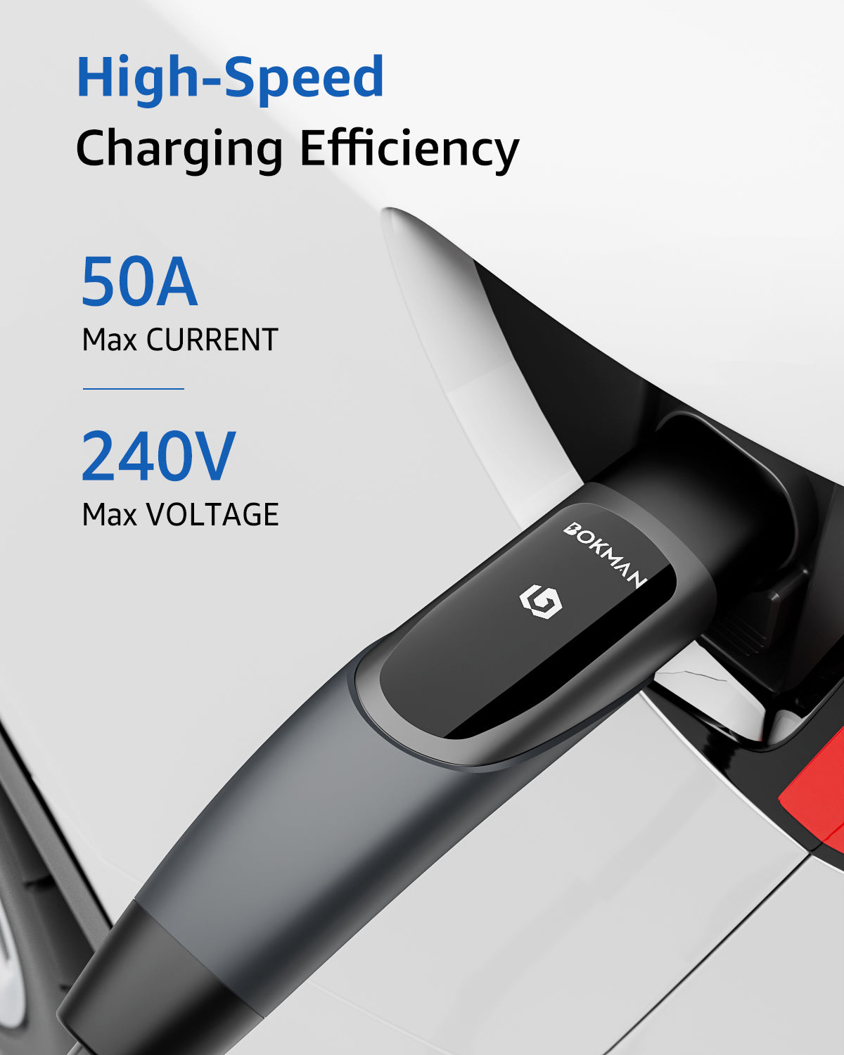 bokman Extension Cable for Tesla Charger, 50A 32FT, NACS for Tesla Models丨Extension Cord for Tesla Wall Connector/Mobile Charger 50A 240V Compatible with Model 3/Y/S/X/Cybertruck