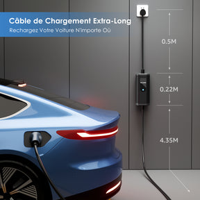 bokman Chargeur Voiture Electrique 16A, (5M, 3.68kW) Type 2 EVSE Portable Recharge Voiture Electrique Compatible avec Tesla Model Y, EX30, XC60, Q4, MG4, 208EV et PHEVs