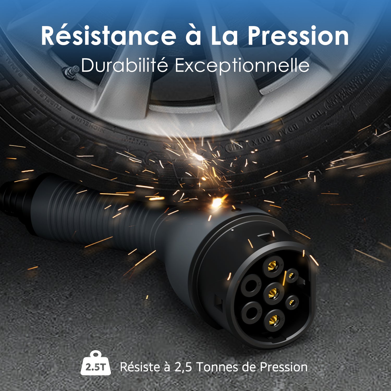 bokman Chargeur Voiture Electrique 16A, (8M, 3.68kW) Type 2 EVSE Portable Recharge Voiture Electrique Compatible avec Tesla Model Y, EX30, XC60, Q4, MG4, 208EV et PHEVs