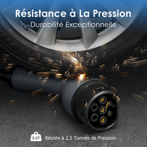 bokman Chargeur Voiture Electrique 16A, (8M, 3.68kW) Type 2 EVSE Portable Recharge Voiture Electrique Compatible avec Tesla Model Y, EX30, XC60, Q4, MG4, 208EV et PHEVs