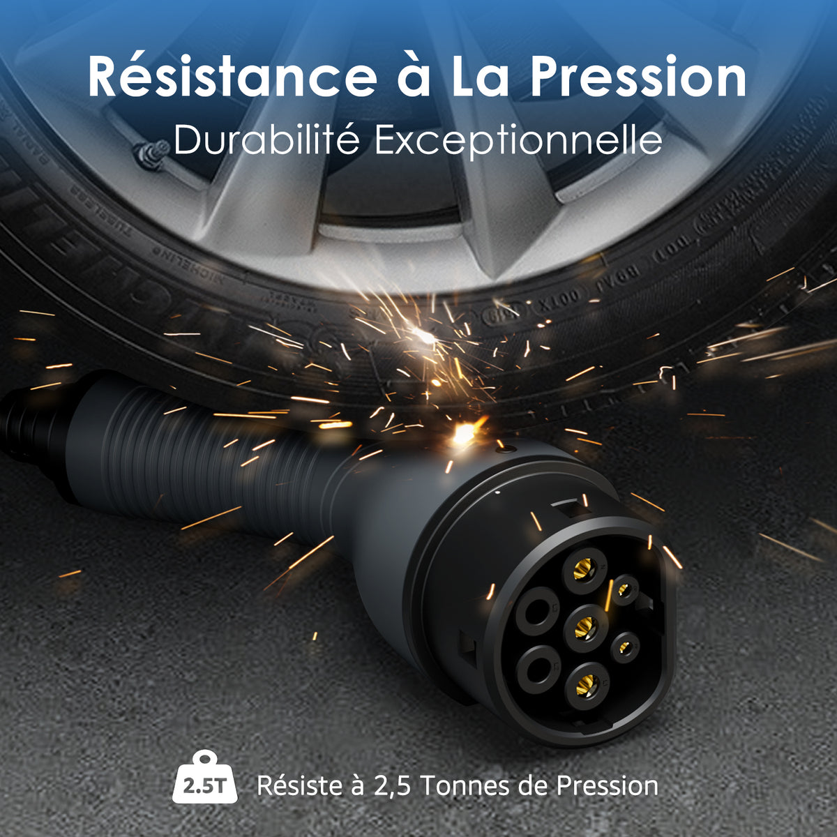 bokman Chargeur Voiture Electrique 16A, (8M, 3.68kW) Type 2 EVSE Portable Recharge Voiture Electrique Compatible avec Tesla Model Y, EX30, XC60, Q4, MG4, 208EV et PHEVs