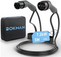 bokman EV Type 2 Charging Cable, Type 2 to Type 2 | 7.2kW | 32A | 5 Meters | Single Phase Electric Vehicle Charging Cable