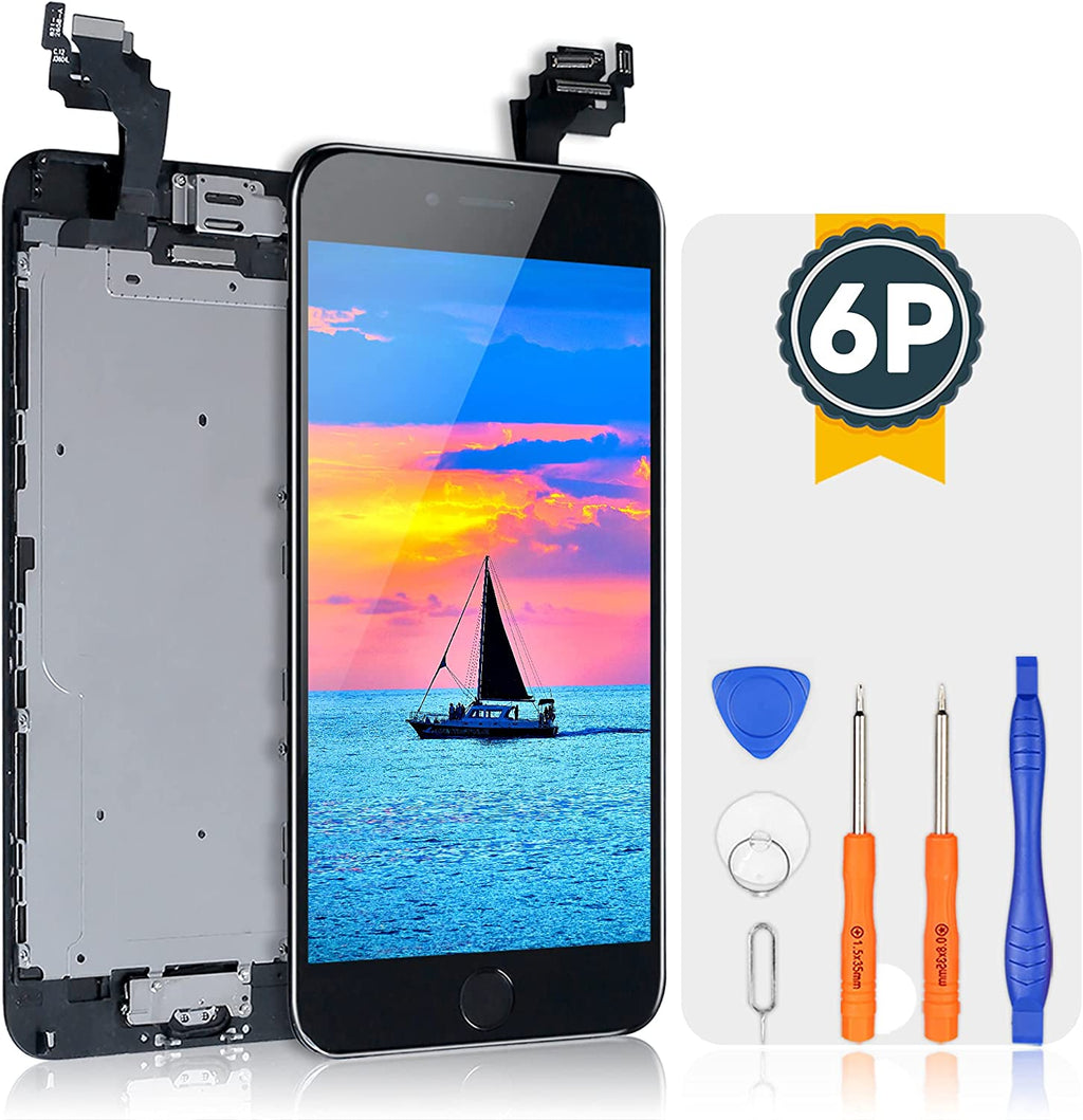 bokman Ersatz-Display für iPhone 6 Plus, Komplett-Display-Einheit, Schwarz