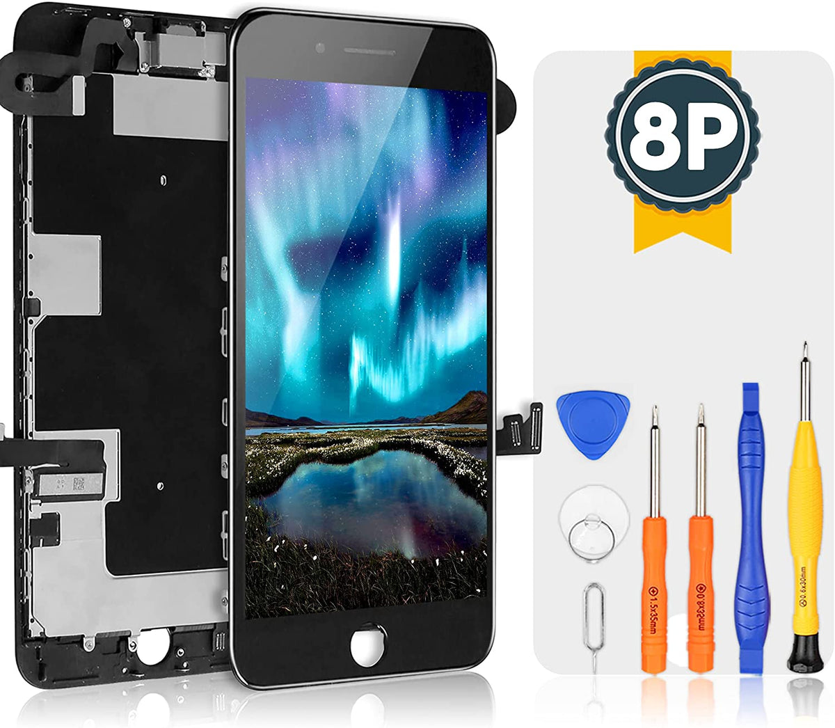 bokman for iPhone 8 Plus Black Screen Replacement Parts Full Display Assembly