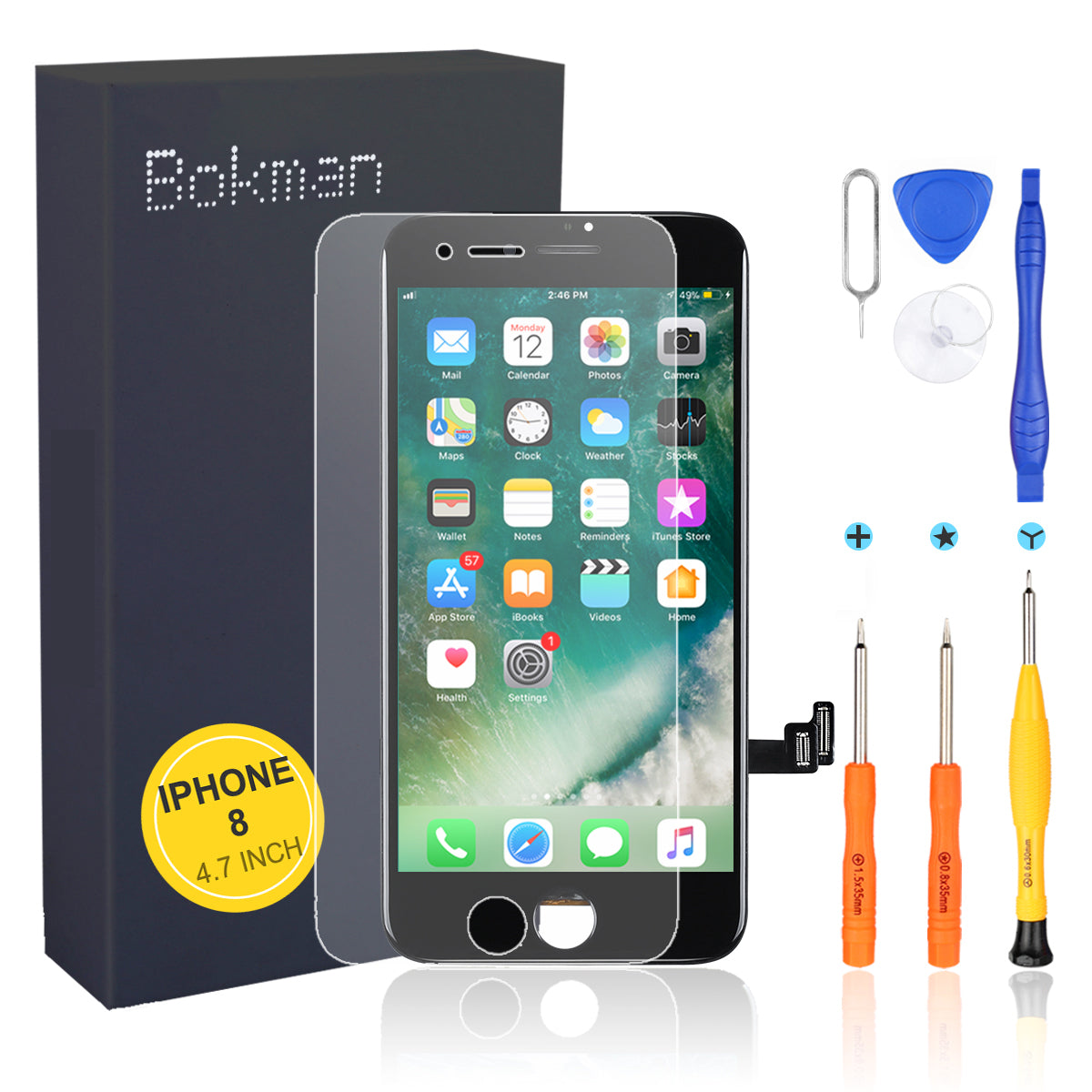 bokman for iPhone 8/SE 2020 Black Screen Replacement Parts Display Assembly