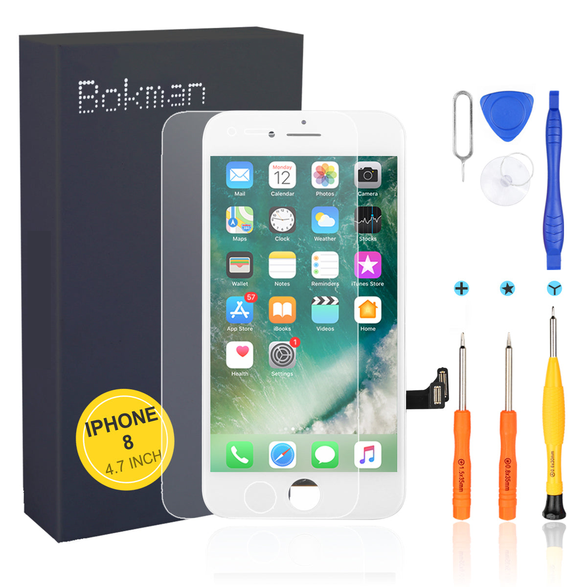 bokman for iPhone 8 White Screen Replacement Parts Display Assembly