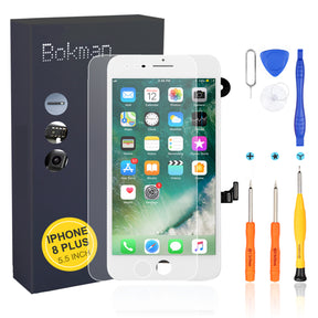 bokman for iPhone 8 Plus White Screen Replacement Parts Full Display Assembly