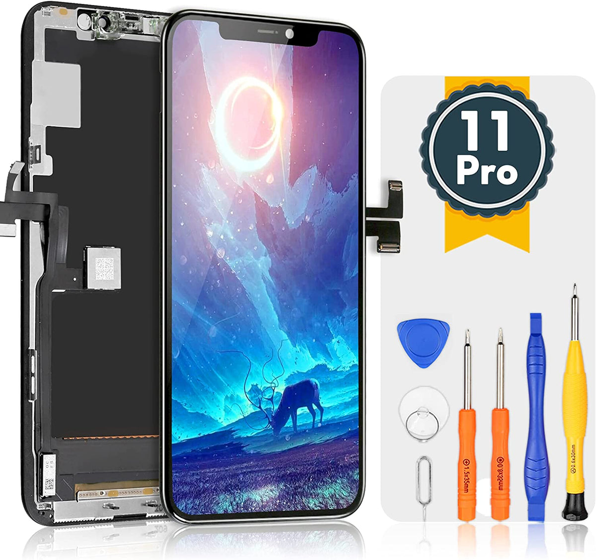 bokman for iPhone 11 Pro Black LCD Screen Replacement Parts Display Assembly Front Panel