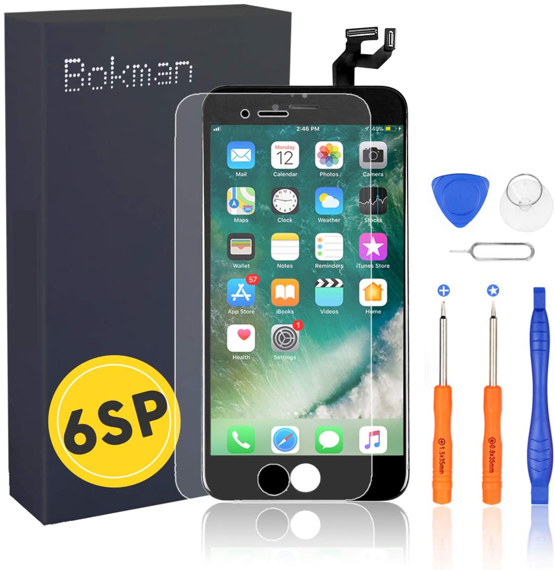 bokman for iPhone 6s Plus Black Screen Replacement Parts Display Assembly