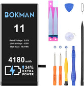 bokman for iPhone 11 Battery Replacement, High Capacity Li-ion Polymer Battery 4100mAh with All Tool Kits and Adhesive Strips