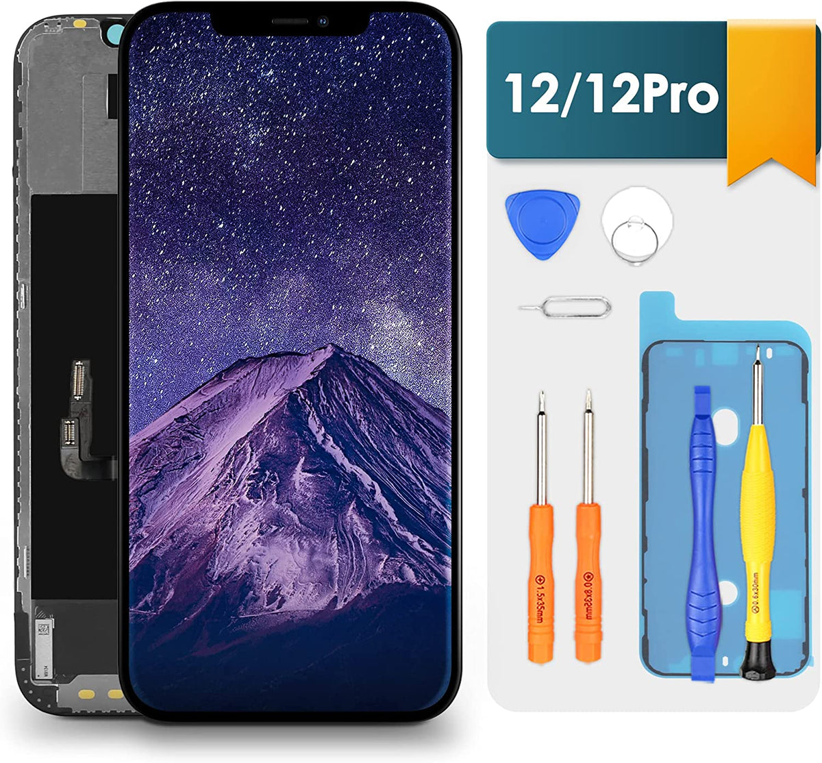 bokman for iPhone 12/12 Pro Black LCD Screen Replacement Parts Display Assembly Front Panel