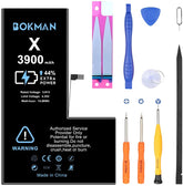 bokman for iPhone X Battery Replacement, High Capacity Li-ion Polymer Battery 3900mAh with All Tool Kits and Adhesive Strips