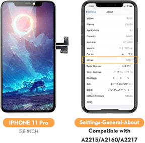 bokman for iPhone 11 Pro Black LCD Screen Replacement Parts Display Assembly Front Panel