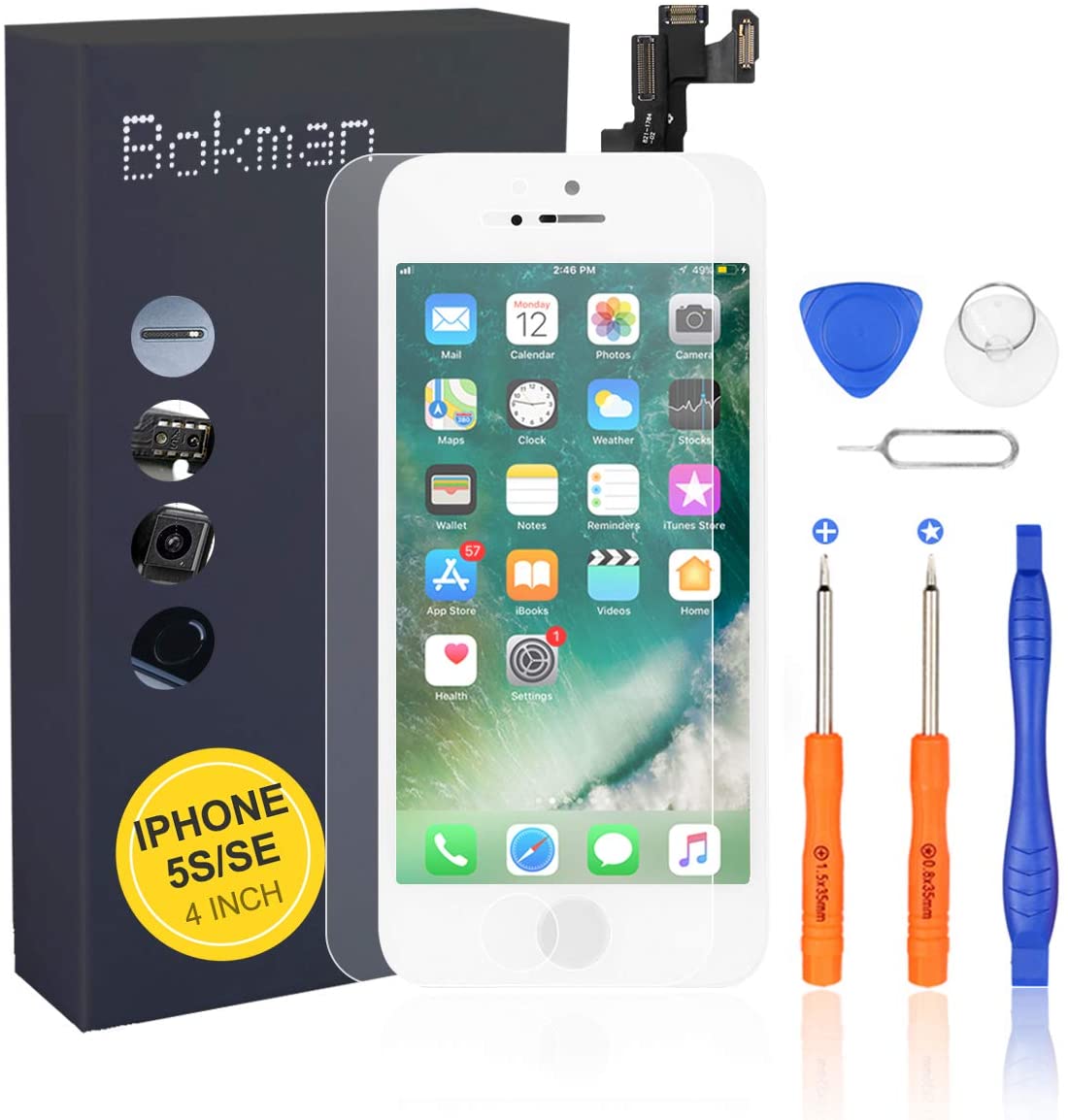 bokman for iPhone 5s/SE White Screen Replacement Parts Full Display Assembly