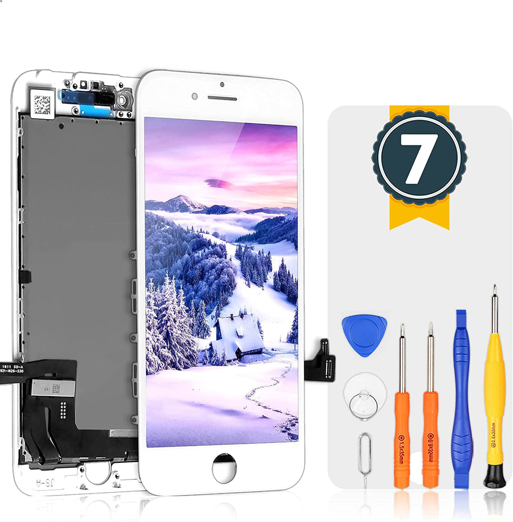 bokman Ersatzdisplay für iPhone 7, Bildschirm-Komplettset, Weiß