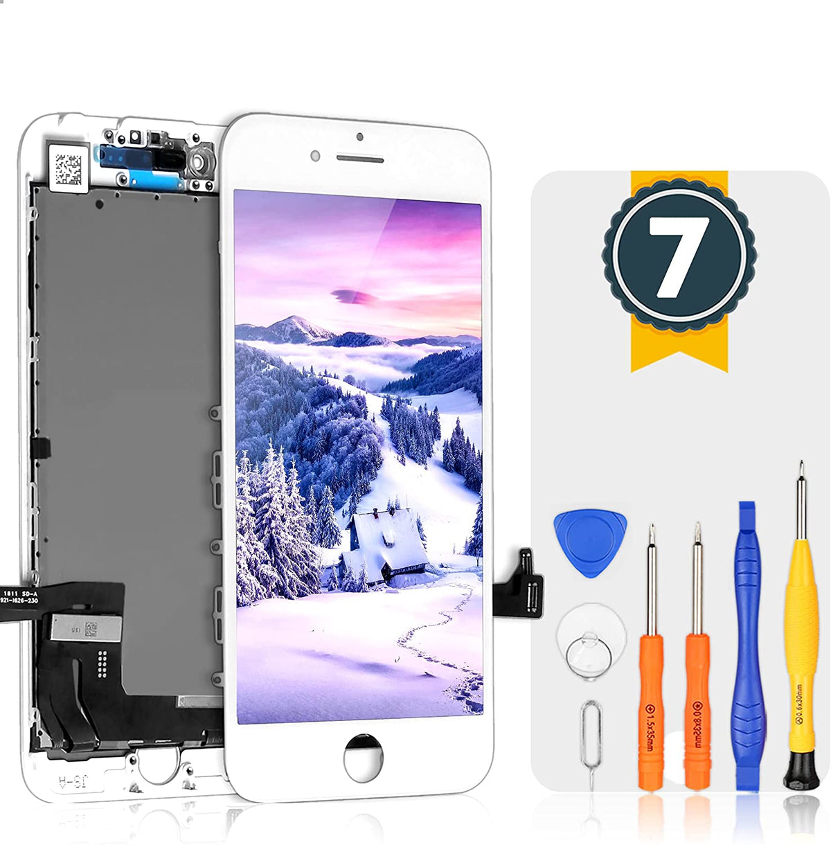 bokman Ersatzdisplay für iPhone 7, Bildschirm-Komplettset, Weiß