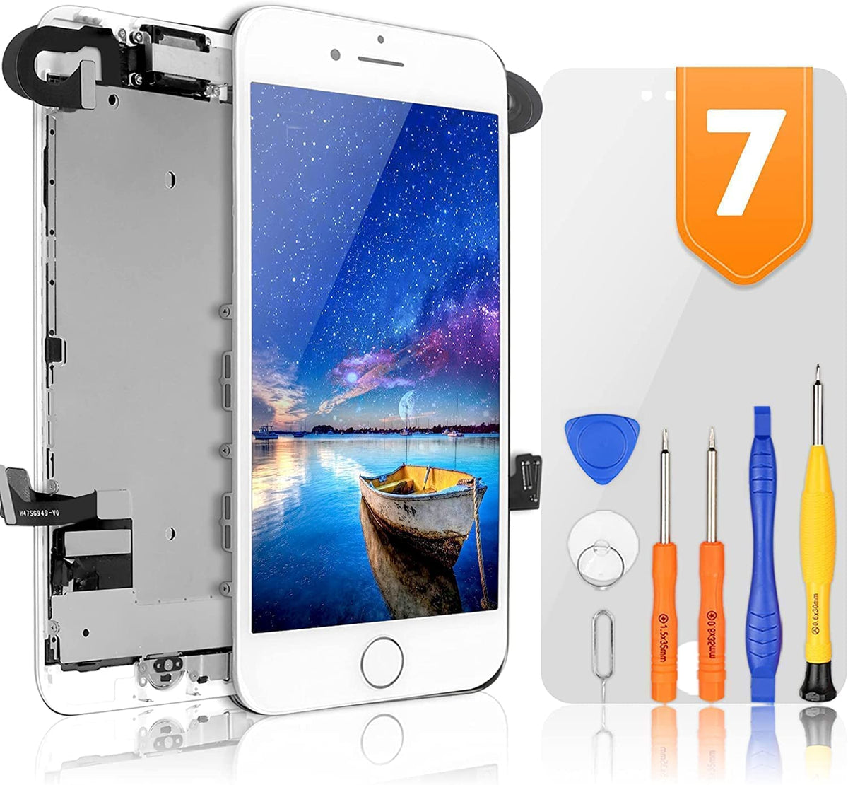 bokman für iPhone 7 Weiß Bildschirm Ersatzteile Komplettes Display-Modul