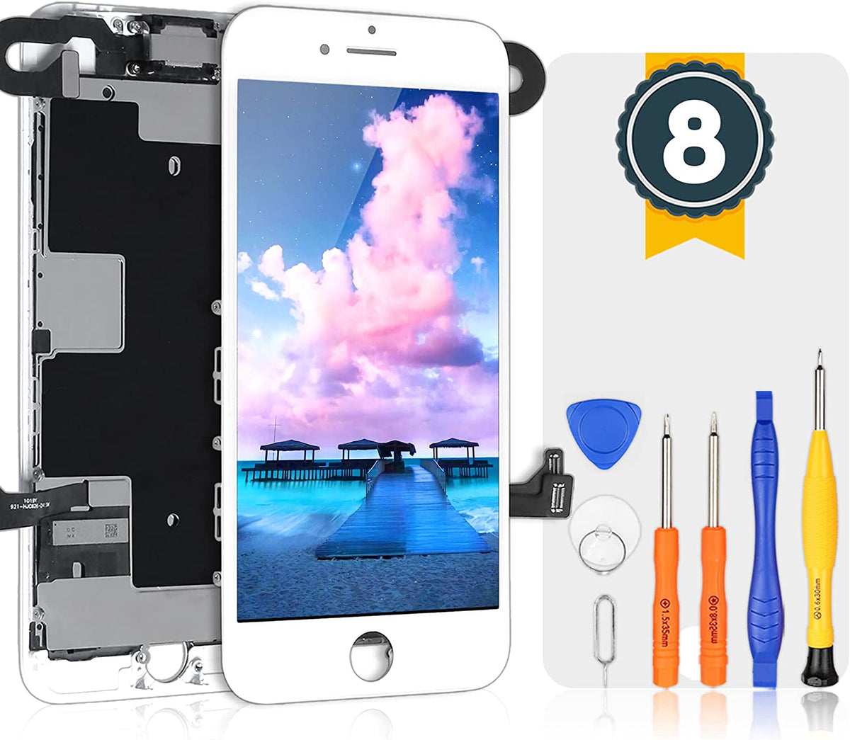 bokman for iPhone 8 White Screen Replacement Parts Full Display Assembly