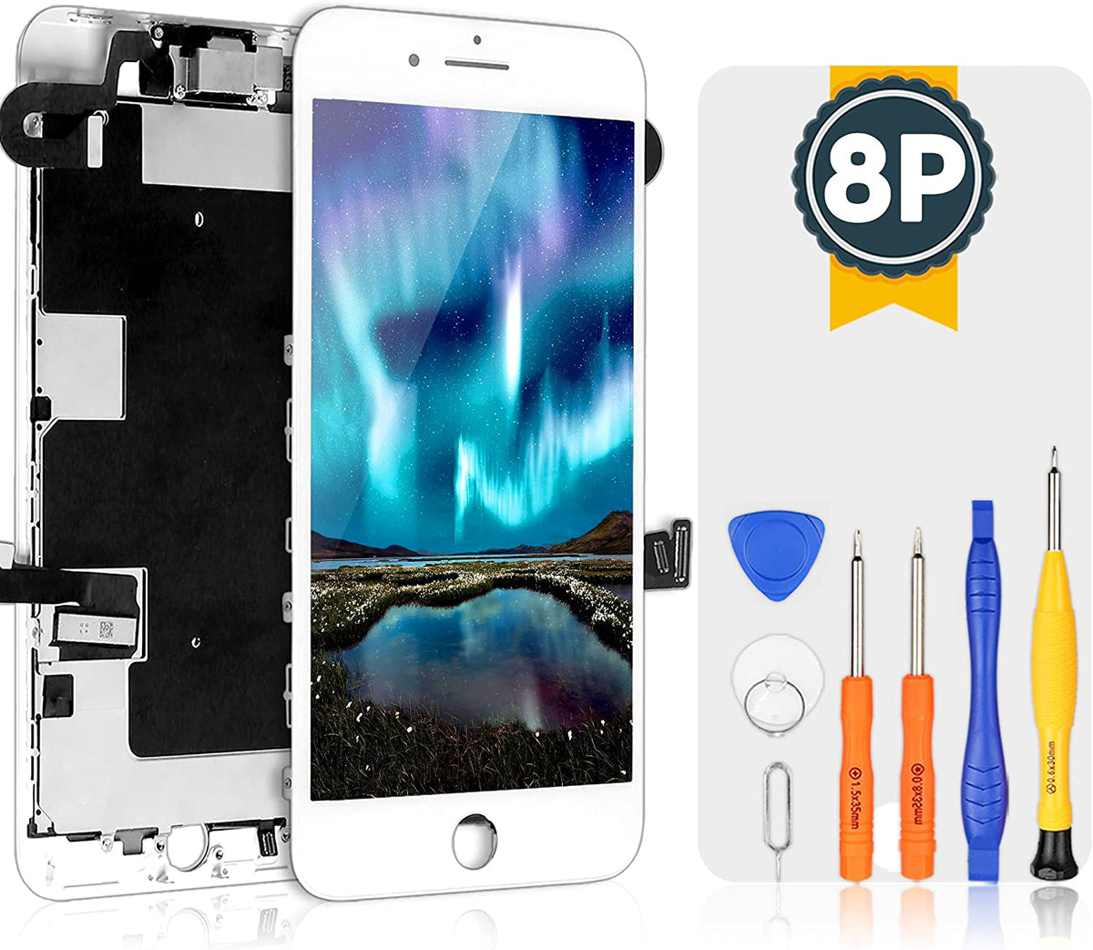 bokman for iPhone 8 Plus White Screen Replacement Parts Full Display Assembly