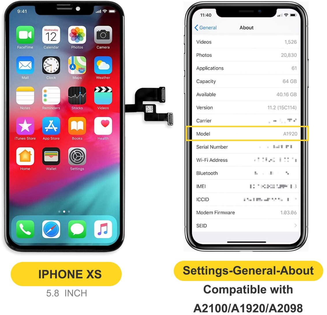 bokman for iPhone XS Black LCD Screen Replacement Parts Display Assembly Front Panel