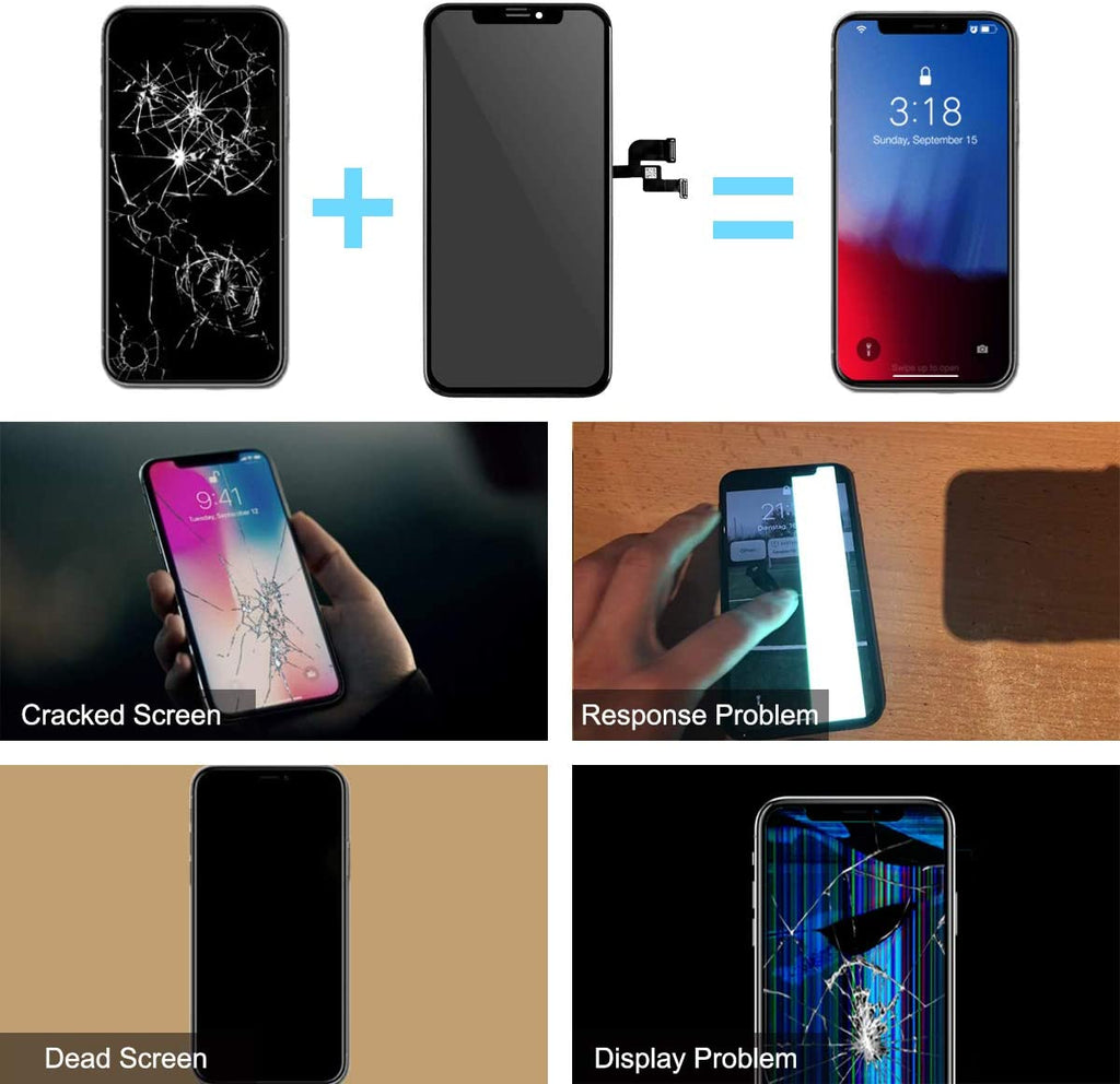 bokman for iPhone X LCD Black Screen Replacement Parts Display Assembly Front Panel