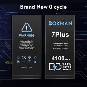 bokman for iPhone 7 Plus Battery Replacement, High Capacity Li-ion Polymer Battery 4100mAh with All Tool Kits and Adhesive Strips