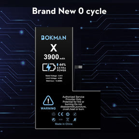 bokman for iPhone X Battery Replacement, High Capacity Li-ion Polymer Battery 3900mAh with All Tool Kits and Adhesive Strips