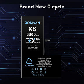 bokman for iPhone XS Battery Replacement, High Capacity Li-ion Polymer Battery 3800mAh with All Tool Kits and Adhesive Strips