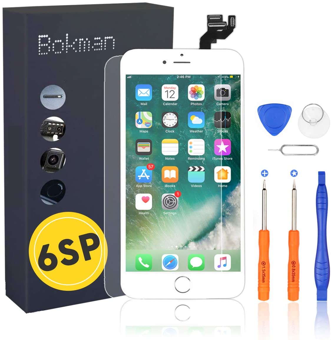 bokman for iPhone 6s Plus White Screen Replacement Parts Full Display Assembly
