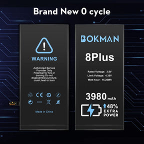 bokman for iPhone 8 Plus Battery Replacement, High Capacity Li-ion Polymer Battery 3980mAh with All Tool Kits and Adhesive Strips