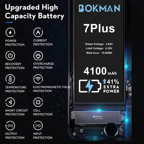bokman for iPhone 7 Plus Battery Replacement, High Capacity Li-ion Polymer Battery 4100mAh with All Tool Kits and Adhesive Strips