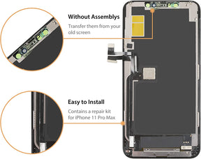bokman for iPhone 11 Pro Max Black LCD Screen Replacement Parts Display Assembly Front Panel
