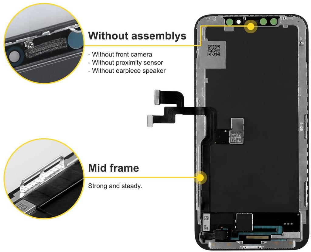 bokman für iPhone XS Schwarz LCD Bildschirm Ersatzteile Displayeinheit Frontblende