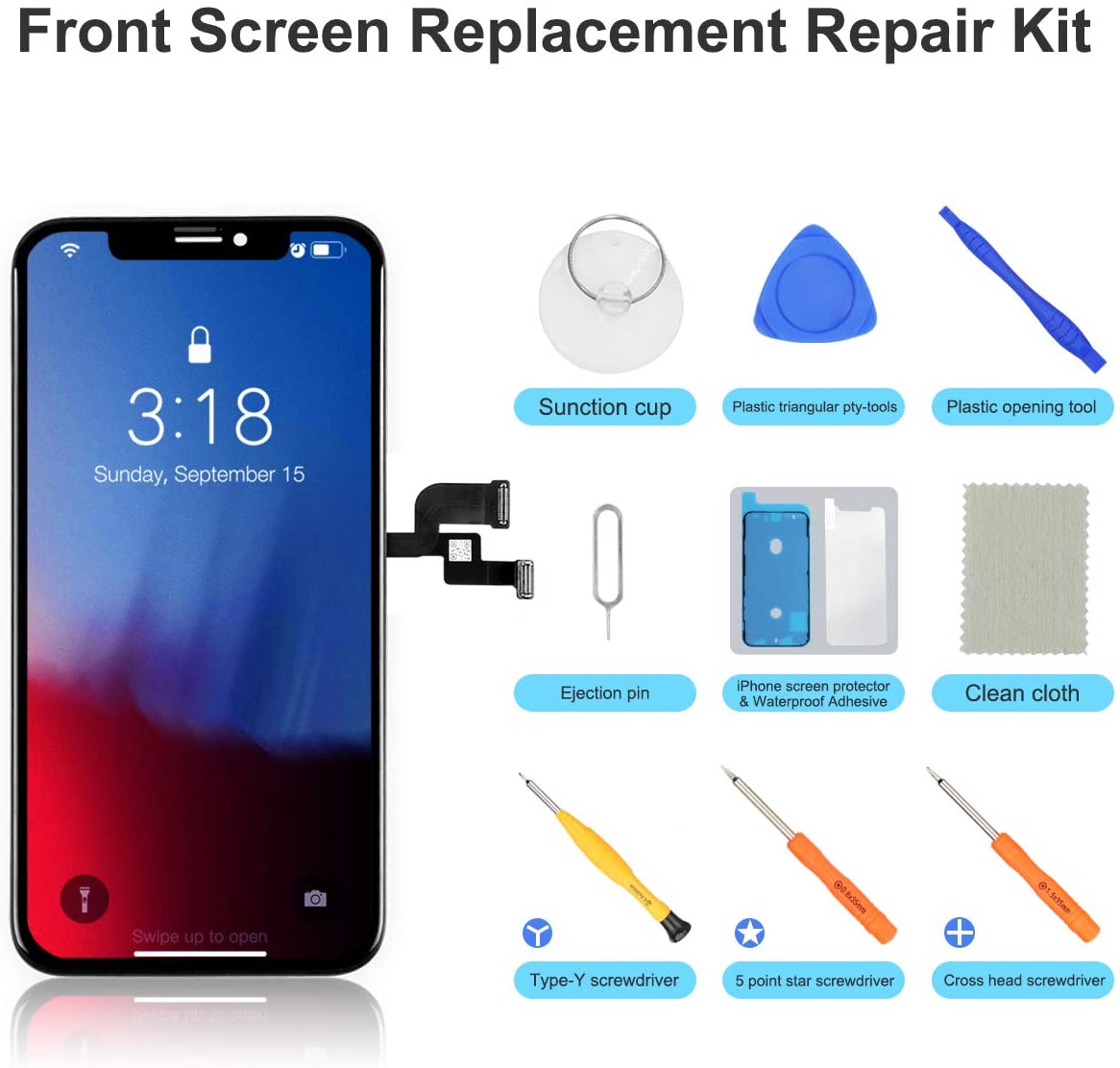 bokman for iPhone X LCD Black Screen Replacement Parts Display Assembly Front Panel