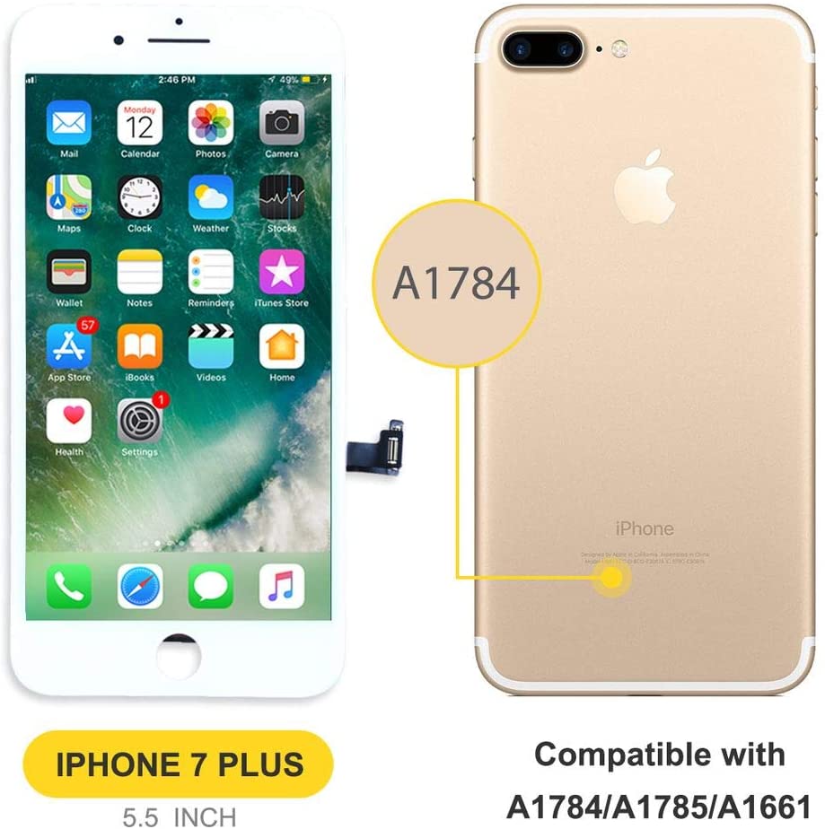 bokman for iPhone 7 Plus White Screen Replacement Parts Display Assembly