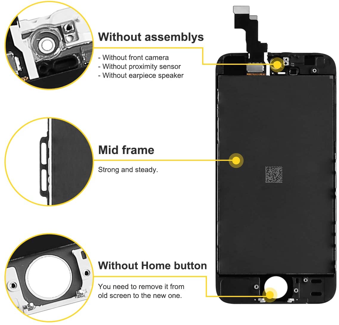 bokman for iPhone 5s/SE Black Screen Replacement Parts Display Assembly