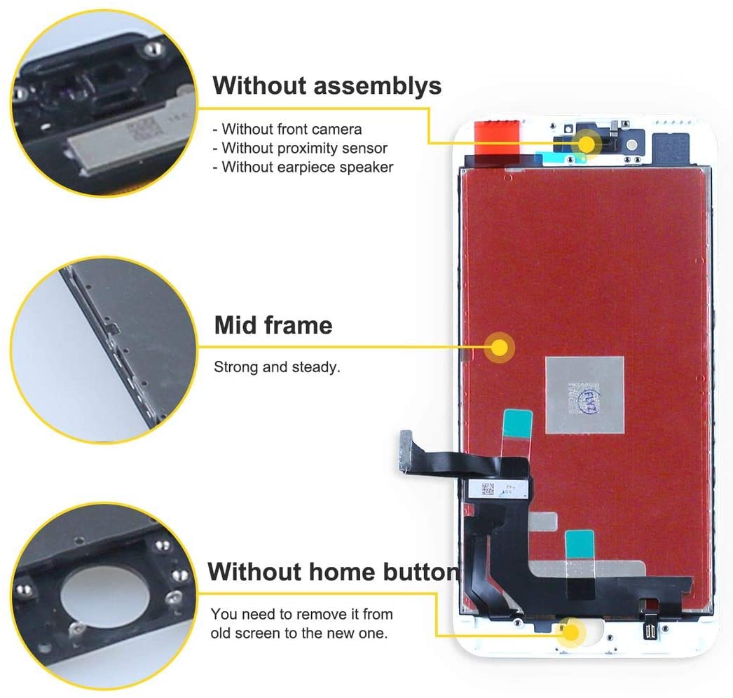 bokman for iPhone 7 Plus White Screen Replacement Parts Display Assembly