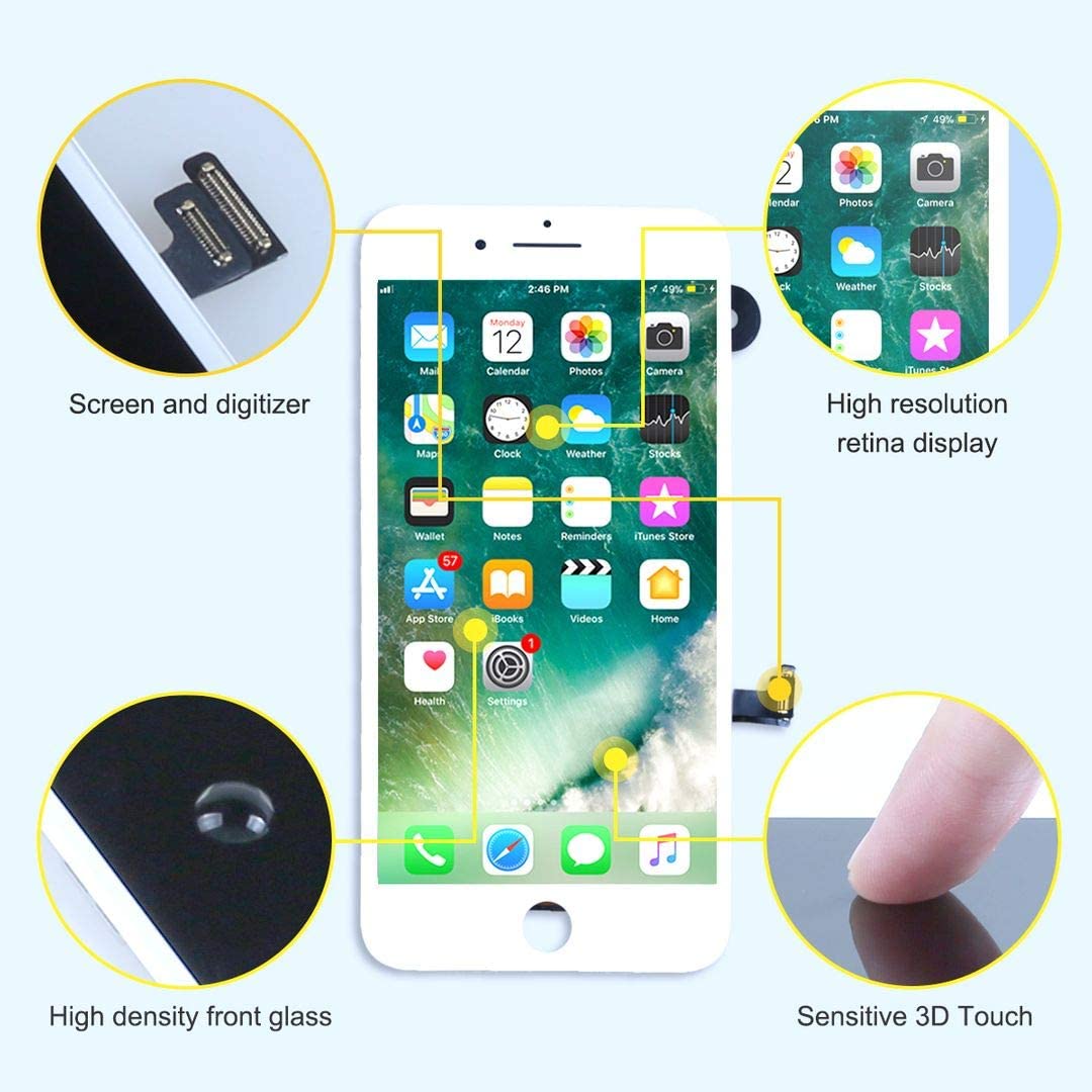 bokman for iPhone 7 Plus White Screen Replacement Parts Full Display Assembly