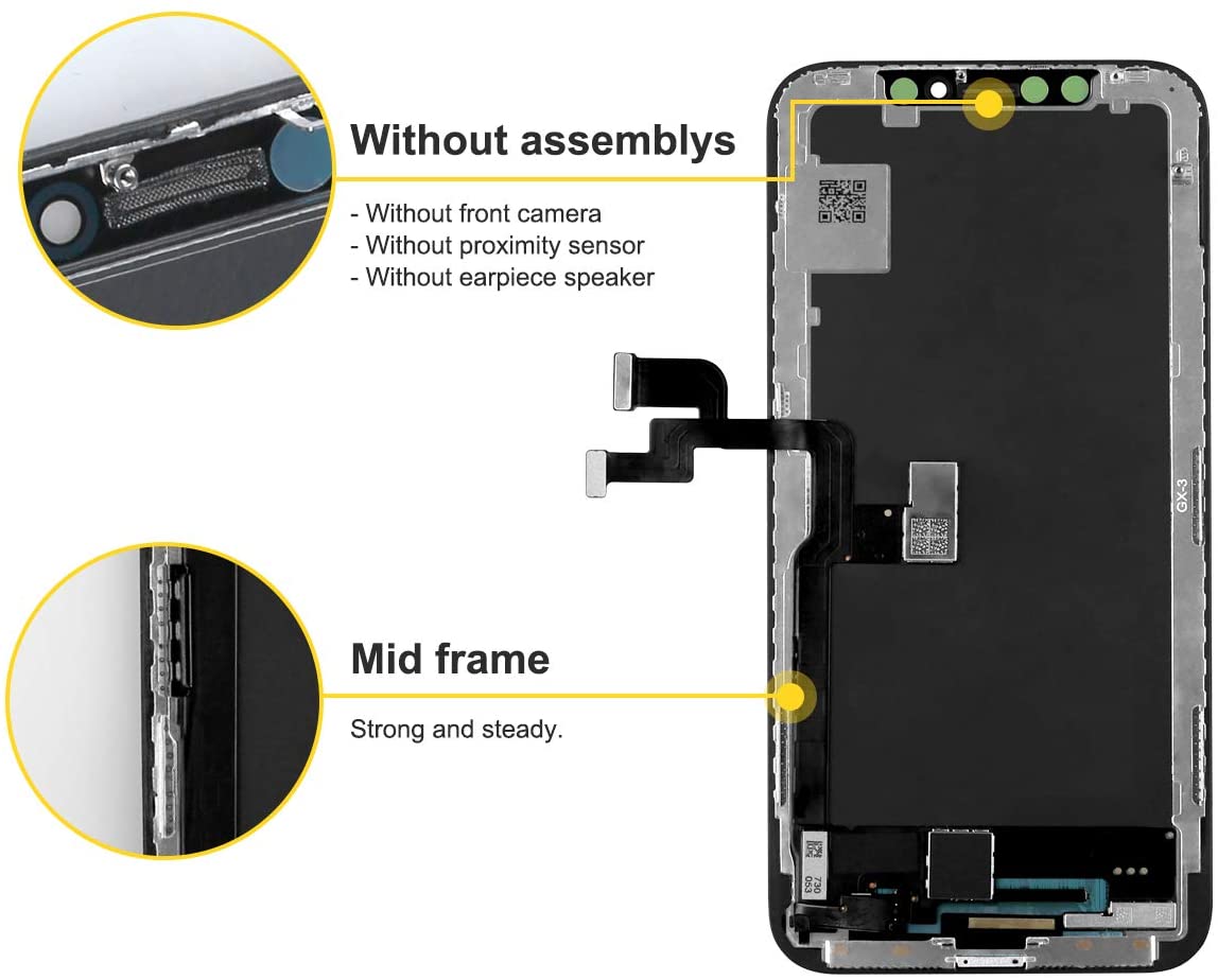 bokman for iPhone X Black OLED Screen Replacement Parts Display Assembly