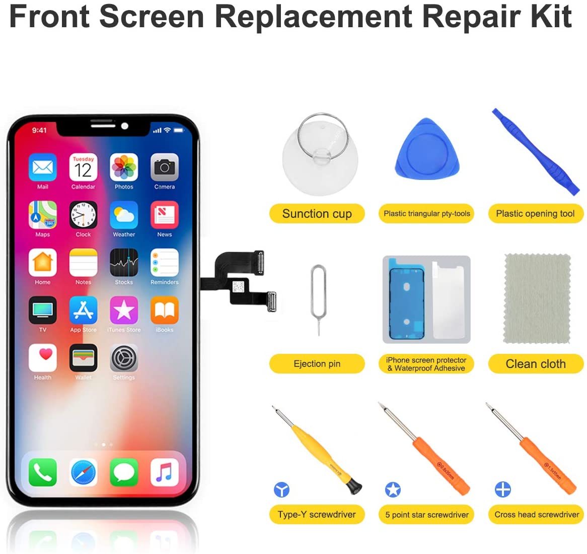 bokman for iPhone X Black OLED Screen Replacement Parts Display Assembly