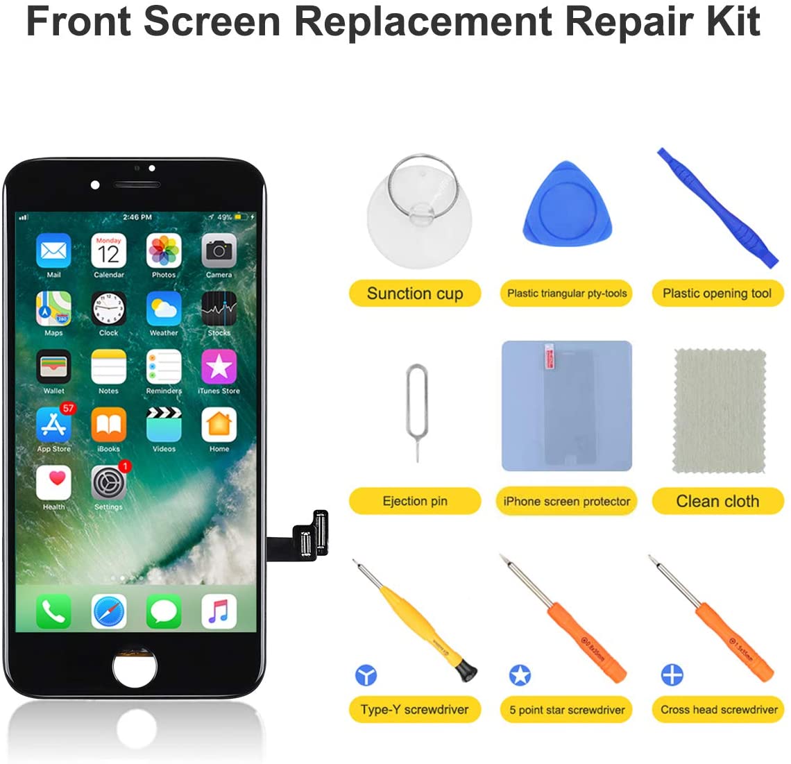 bokman for iPhone 8/SE 2020 Black Screen Replacement Parts Display Assembly