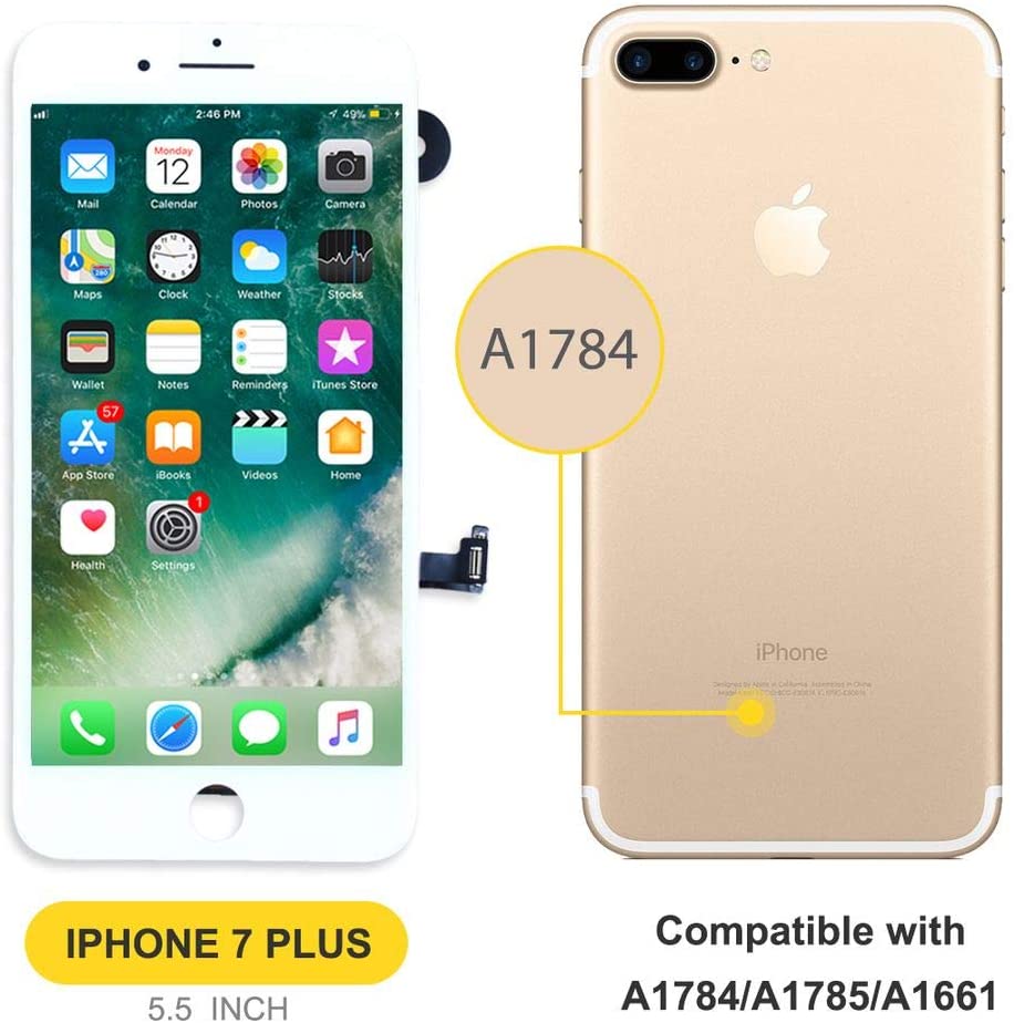 bokman for iPhone 7 Plus White Screen Replacement Parts Full Display Assembly