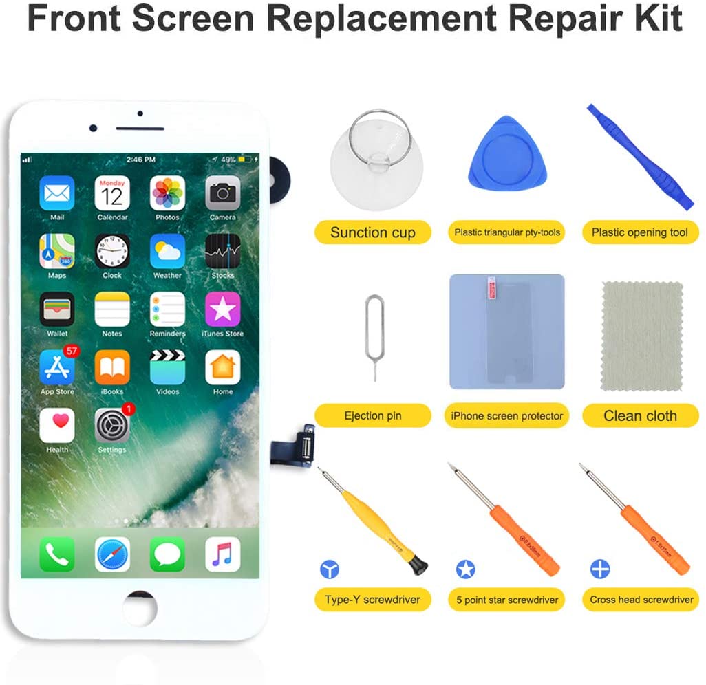 bokman for iPhone 7 Plus White Screen Replacement Parts Full Display Assembly