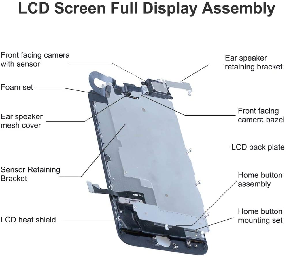 bokman for iPhone 7 White Screen Replacement Parts Full Display Assembly