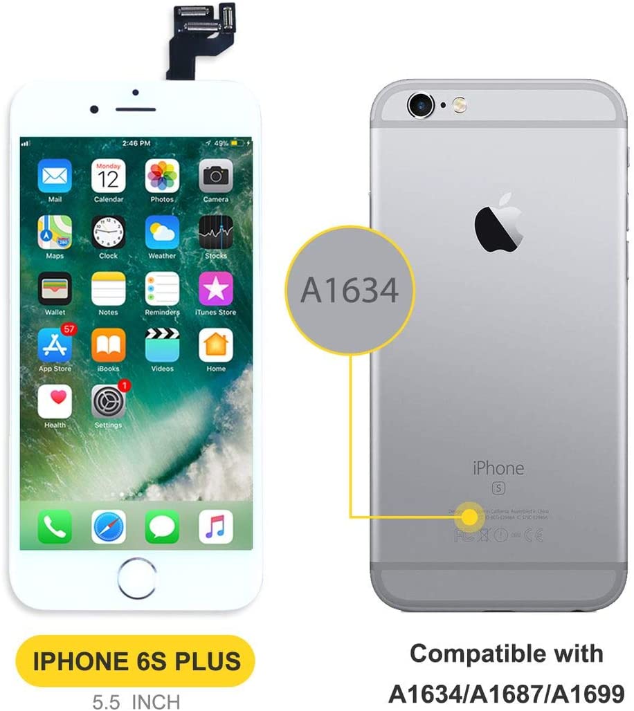 bokman for iPhone 6s Plus White Screen Replacement Parts Full Display Assembly